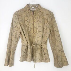 Vintage J Percy for Marvin Richards Leather Jacket. Snake Skin Print. Size M